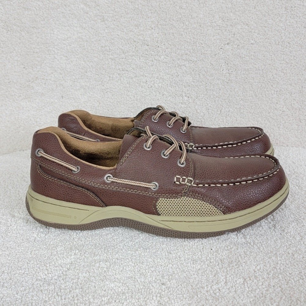 Flex Step Men's 11 Benjamin Boat Shoes - Brown Mesh Comfort Loafers